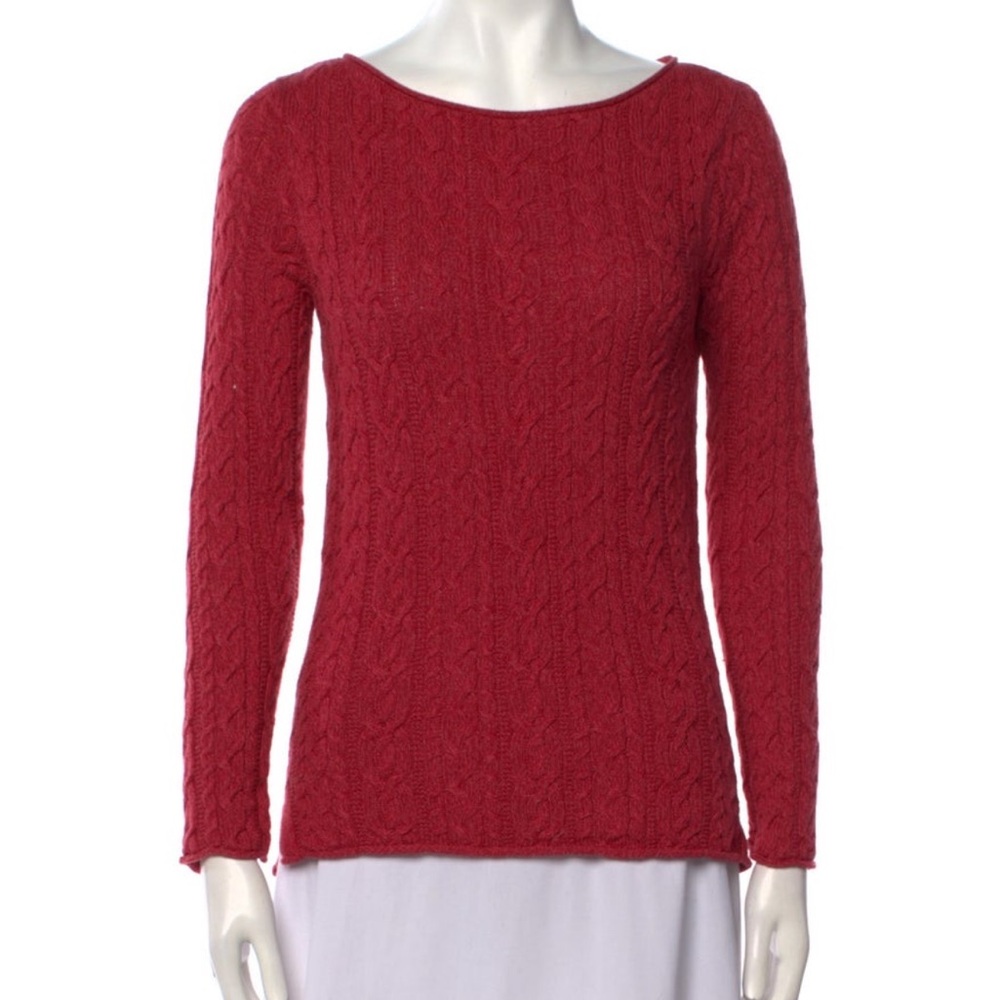 Red Cable Knit Sweater